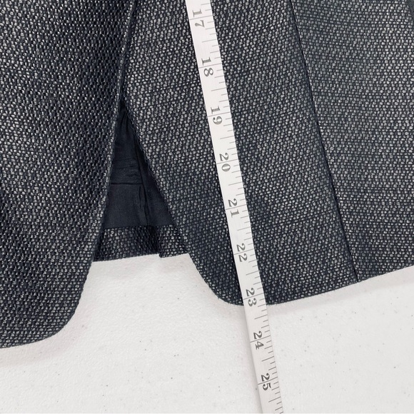 Ann Taylor Black Woven Short Sleeve Tailored Pleated Back Notch Collar Jacket - Picture 10 of 10